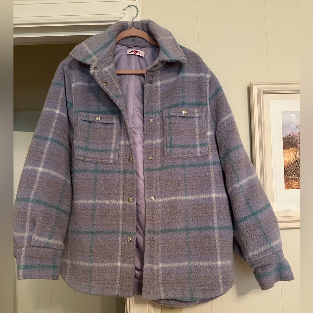 Buddy Love Gray Plaid Utility Jacket